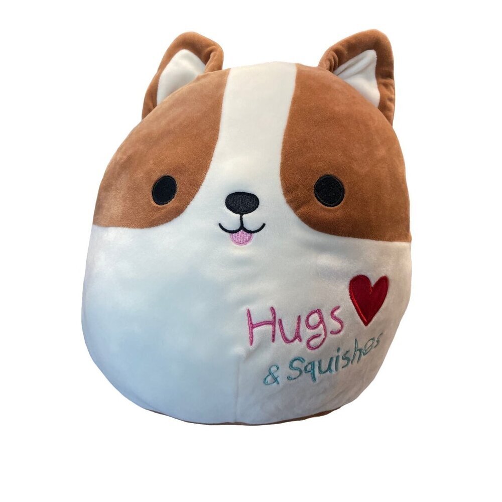 Squishmallows Hugs & Squishes Reginald Corgi Dog Plush Pillow‎ 12" Soft & Cuddly